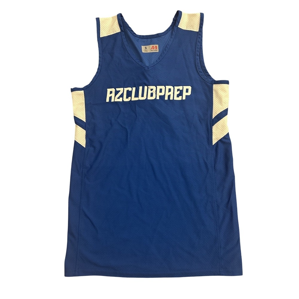 Vintage Basketball Jersey Mens Small Blue Excellent Number 4 Mesh Tank